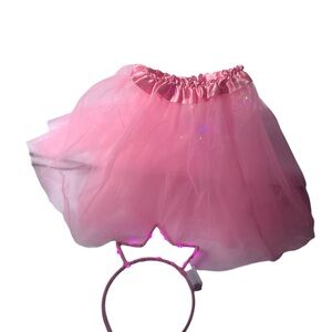 Pink Tulle Skirt with Tiara - light up - small